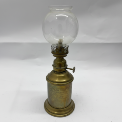 Antique French Brass Lampe de Sûreté Oil Lamp | Vintage Kerosene Lamp with Glass