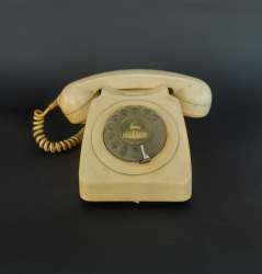 Vintage Rotary Dial Telephone Beige 1980s Retro Classic Desk Rare Collectibles