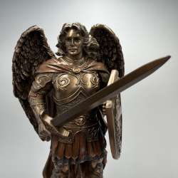 Archangel Michael Statue Bronze Polystone Figurine Warrior Angel Sculpture Gift