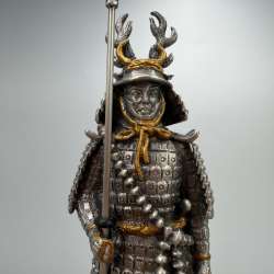 Honda Tadakatsu Samurai Figurine Miniature Tin Pewter Statue Japanese Warrior