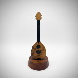 Handmade Olive Wood Miniature Oud Musical Instrument Model Decor Figurine