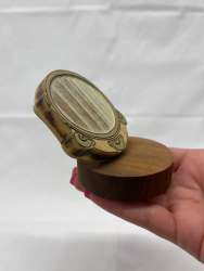 Traditional Walnut Wood Riq Arabic Percussion Drum - Handcrafted Musical Instrum
