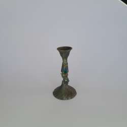 Antique Jewish Brass Candlestick Souvenir Juaica Candle Holder Rare Decor Palm