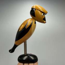 Vintage Soviet Woodpecker Corkscrew Bottle Opener Wooden Bird USSR Barware Decor