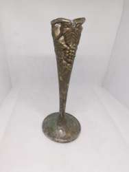 Vintage Brass Candle Holder – Ornate Grape Design Antique Style Decor