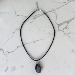 Amethyst Pendant Necklace Natural Purple Gemstone Handmade 11.01g Gift Box