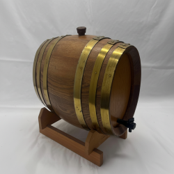 Small Oak Barrel Whiskey Wine Dispenser with Tap & Stand | 1L Spirit Aging Wood