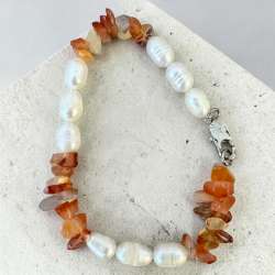 cultured Pearl Bracelet Handmade Natural Gemstone 12.92g Gift Box