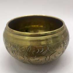 Antique Vintgae Thai Hand-Engraved Brass / Copper Decorative Bowl 646gr