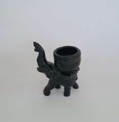 Vintage Elephant Candle Holder Stone Carved Antique Decor Figurine Rare Souvenir