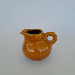 Vintage Style Small Ceramic Pitcher Brown Glazed Rustic Mini Creamer Jug Unique
