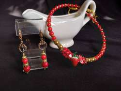 strawberry jewelry set