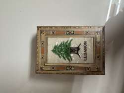 Decorated Wooden Box with Cedar Tree Design – Handmade