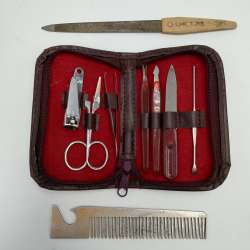 Vintage USSR Manicure Set Soviet Travel Kit Case Collectible Tools