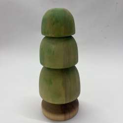 Artisanal Poplar and Mahogany Stacked Wooden Christmas Tree
