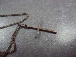 Chain armor braiding Figaro Cartier and cross silver 925, weight 2.77 g, length
