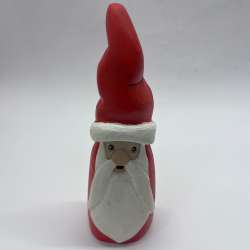 Hand-Carved Wooden Santa Figurine with Tall Slouchy Hat
