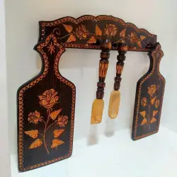 Hand-Carved Wood kitchen Decor Wall Art Boards Art Wooden Sculpture Hanging Cute