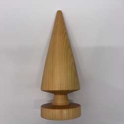 Minimalist Hand-Turned Natural Wood Conical Christmas Tree