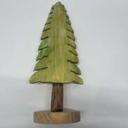 Hand-Stained Artisanal Pine Wood Christmas Tree