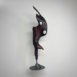 Abstract Carob Wood Bird Sculpture Modern Organic Art Handcrafted Wood Art Home