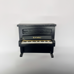 Pine Wood Miniature Upright Piano Model Black Decorative Music Toy Kids Gift
