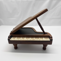 Miniature Sheesham Wood Grand Piano Model Collectible Desktop Decor Dollhouse
