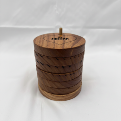 Rustic persian lilac Wooden Coffee Coasters Set with Heart Engraving | Natural