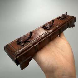 Vintage Chinese Wooden Chopsticks Set Carved Turtle Case Asian Gift Feng Shui