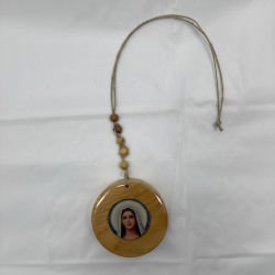 Handmade Virgin Mary Wooden Pendant Bethlehem Christian Home Decor Car Rosary Gi