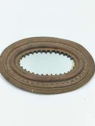 Vintage Handcrafted Brass Oval Mirror Frame – Decorative Antique Wall Piece