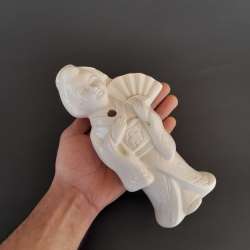 Vintage White Porcelain Asian Lady Figurine Holding Fan Home Decor Collectibles