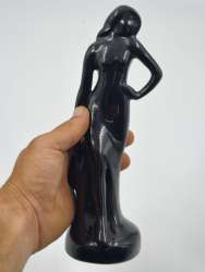 Vintage Black Female Figurine Sculpture – Modern Ceramic / Pottery Art Decor