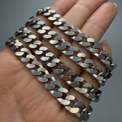 Vintage 925 Sterling Silver Men's Curb Chain Necklace Jewelry Unisex Statement