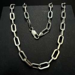 Vintage Italy 925 Sterling Silver Men's Chain Necklace Unisex Jewelry 31.5g