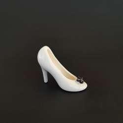 Vintage Porcelain High Heel Shoe Figurine White Unique Lady Decor Collectibles