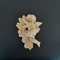 Vintage Cherub Angel Wall Plaque Floral Ivory Decor Romantic Putti Art Gift