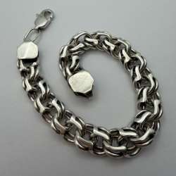 Heavy Vintage Sterling Silver 925 Chain Bismarck Bracelet Men’s Jewelry 35g