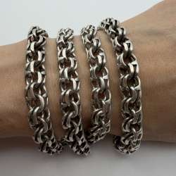 Massive Vintage Sterling Silver 925 Men's Jewelry Bismarck Chain Necklace 86 gr