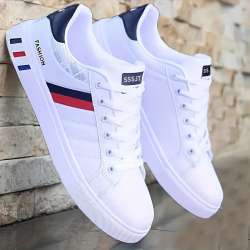 Men’s Casual Sport Sneakers Lightweight Lace-Up Shoes Black White