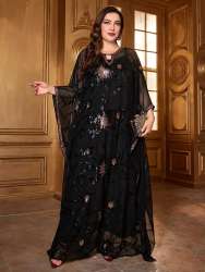 Luxury Plus Size Women’s Evening Dress – Elegant Arabic Style Sequin Party Gown