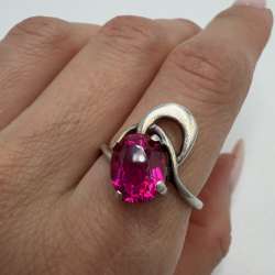 Vintage Ring Sterling Silver 925 Stone Jewelry Women's Beautiful Cute Size 8.5US