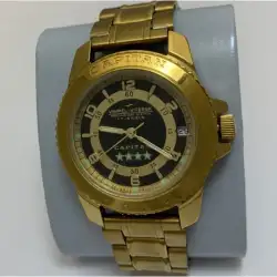 Rare Soviet Vympel Capitan Mechanical Watch 17 Jewels Gold Tone Working USSR