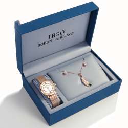 Ibso'S New Fashion Watch With Zircon Earrings Necklace Supports One Drop Shippin