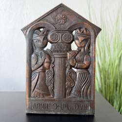 Vintage Armenian Dvin Metal Wall Plaque USSR Bas Relief Decor Bronze Wall Art