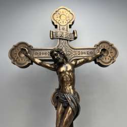 Jesus Crucifix Wall Cross Orthodox Style Bronze Finish Religious Decor Gift