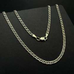 Vintage Italy 925 Sterling Silver Curb Chain Necklace Unisex Jewelry Marked 8.8g