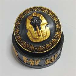 Handmade Egyptian Pharaoh Jewelry Box Tutankhamu Trinket Hieroglyphic Decor Gift
