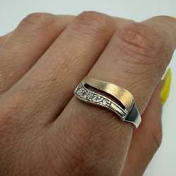 Vintage Ring Gilt Sterling Silver 925 Stone Jewelry Women's Beautiful Cute S 8US