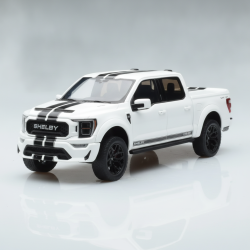 White Performance Pickup Truck Model Diecast Custom Black Racing Stripes 775 HP